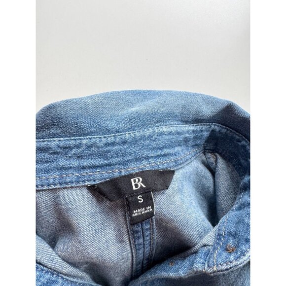 BANANA REPUBLIC Reigh Classic Denim Shirt Medium Blue Button Up Blouse, Size S - Picture 10 of 13